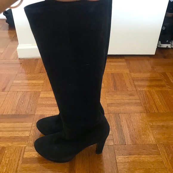 Black Suede Knee-High Boot - High Heel. Perfect for winter nights out. - Picture 3 of 5